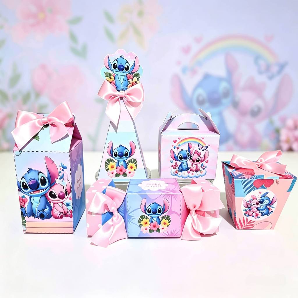 Kit Lembrancinhas Stitch e Angel Caixinhas Personalizadas