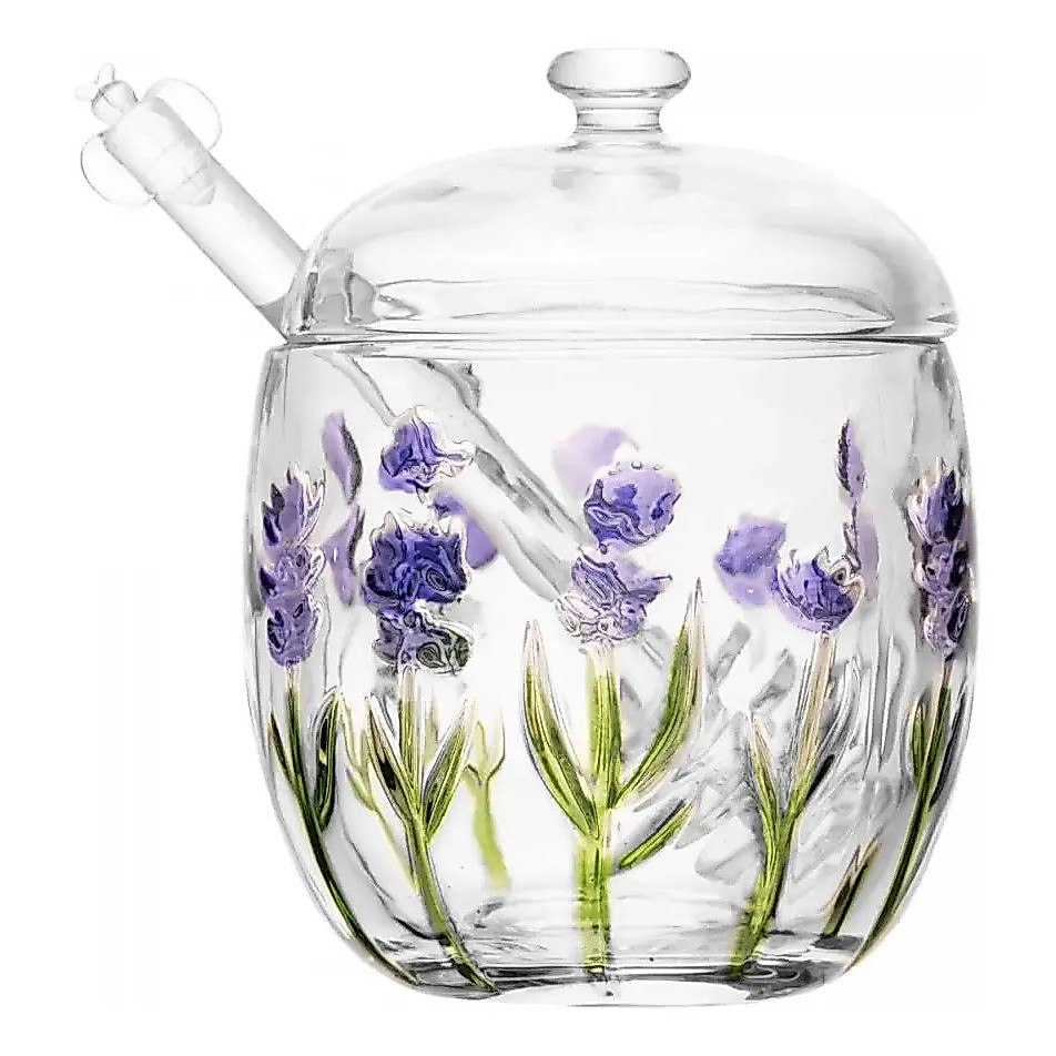 Meleira C/ Pegador Lavanda Hand Painting 11cm Cristal - Lyor