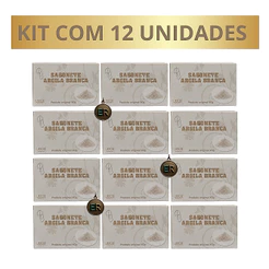 Sabonete Argila Branca com 12 Unidades Facial e Corporal Pele Sensível Clareadora Skin Care