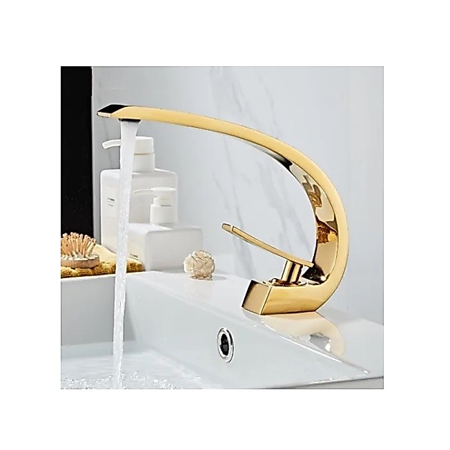 Torneira Monocomando Banheiro Dourada Metal Gold Lancamento