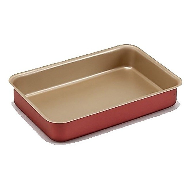 Assadeira de bolo e torta Antiaderente Teflon alta 3,3 L cor cereja.