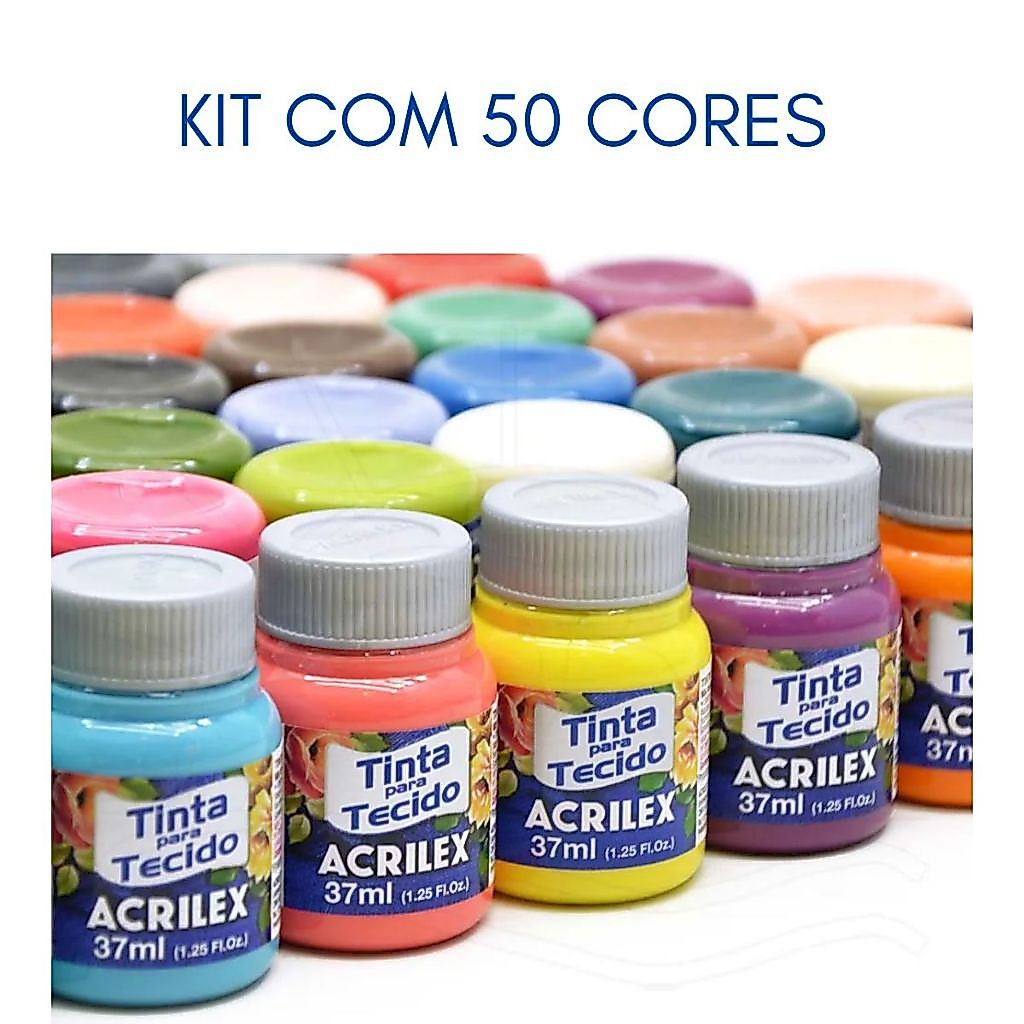 Kit 50 Unidades Tinta Para Tecido Acrilex Escolha As Cores