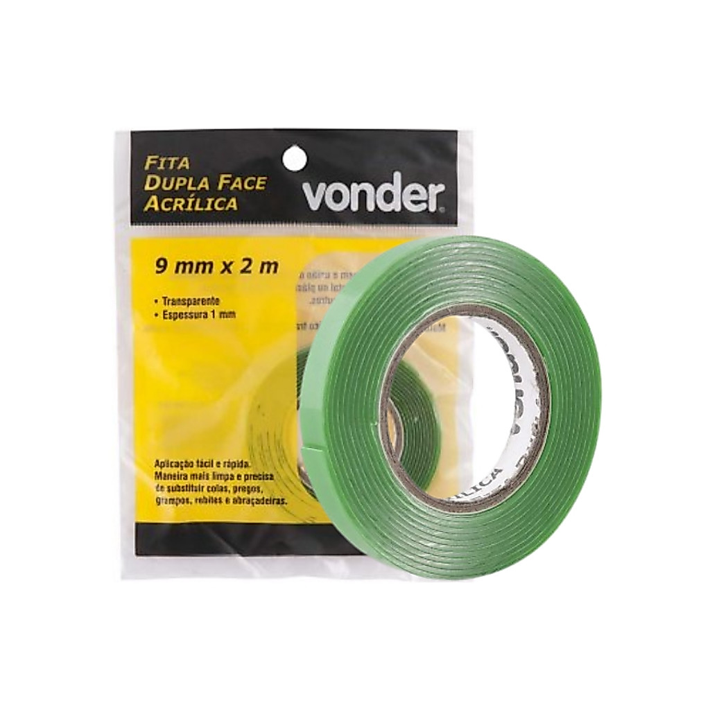 FITA DUPLA FACE ACRILICA VONDER 9MM 2MTS