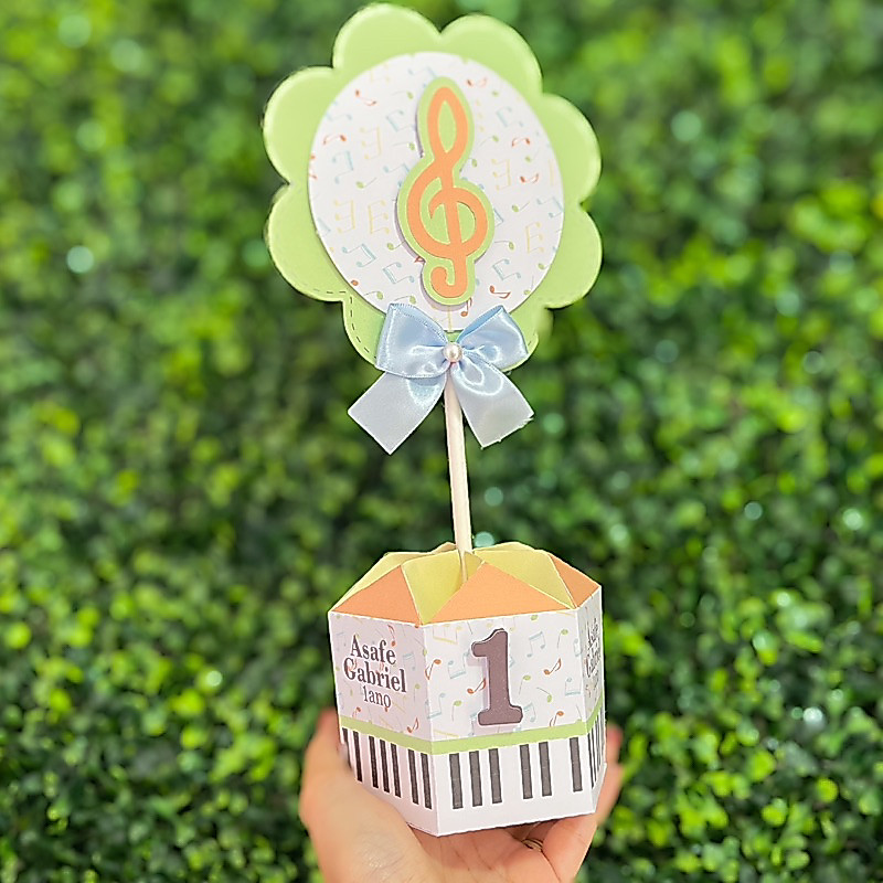 Kit de Centro de mesa Música Instrumentos | Arranjo Cachepô | Lembrancinha | Festa Personalizado