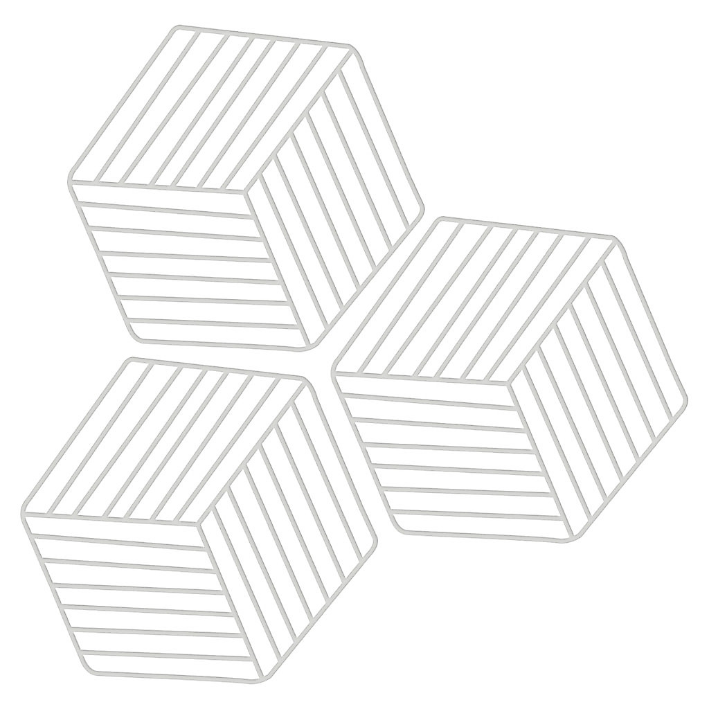 Kit 3 Porta Copos Apoio Descanso Protetor Silicone Hexagonal Oikos
