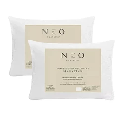 Kit 2 Travesseiro Neo Prime Ecopluma 233 Fios 50x70cm – Branco - Camesa