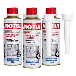 KIT MOTUL VALVE AND INJECTOR CLEAN FLEX 200ML 3 UNIDADES