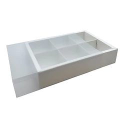 Caixa 6 Pães de Mel - Branca - 24x17x5cm - 12 unidades - Rizzo