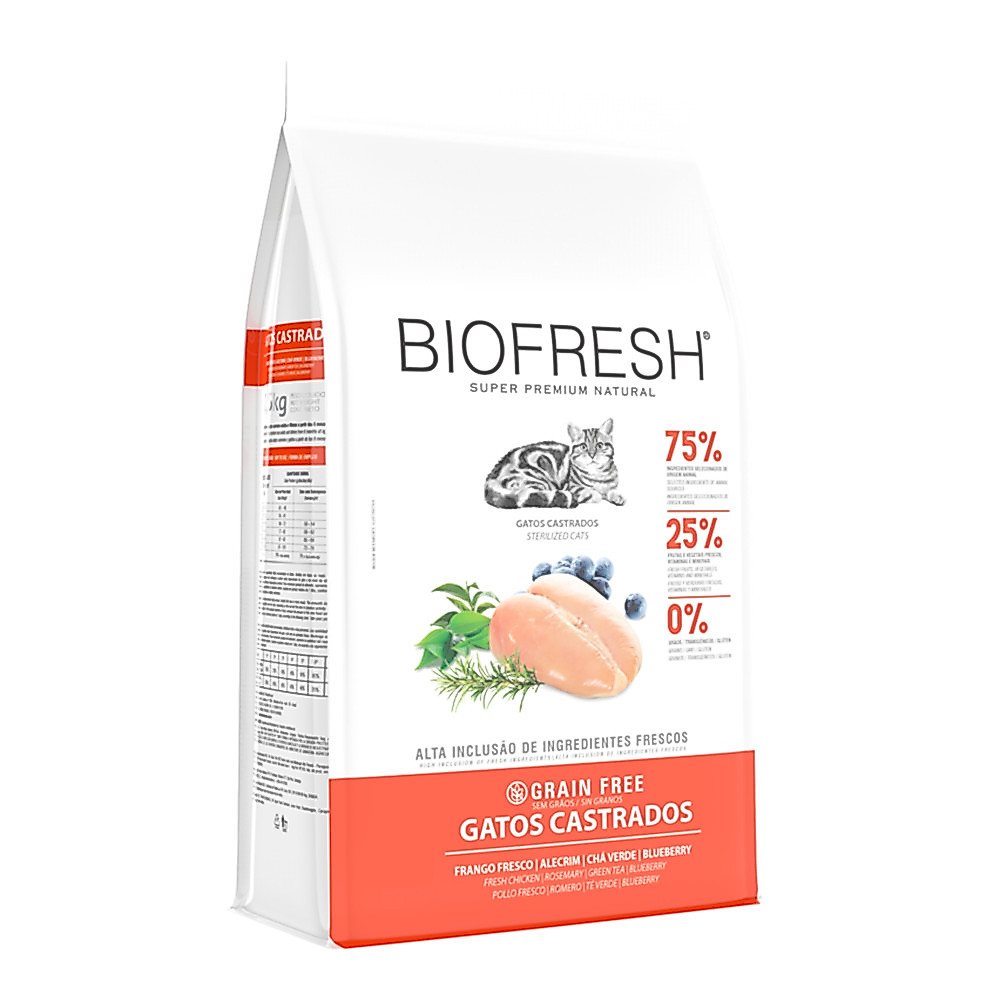 Ração para gatos castrados Biofresh Super Premium Natural - 1,5kg
