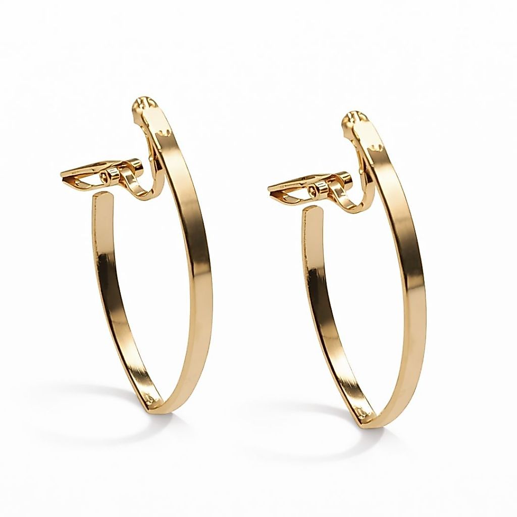 Argola de Pressão Formato Olho de Gato | Exclusiva Orelha Sem Furo | Dourado ou Prate
