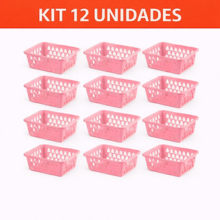 Kit Cestinha Organizador Multiuso Cesto Plastico Para Banheiro Cozinha Gaveta E Armário