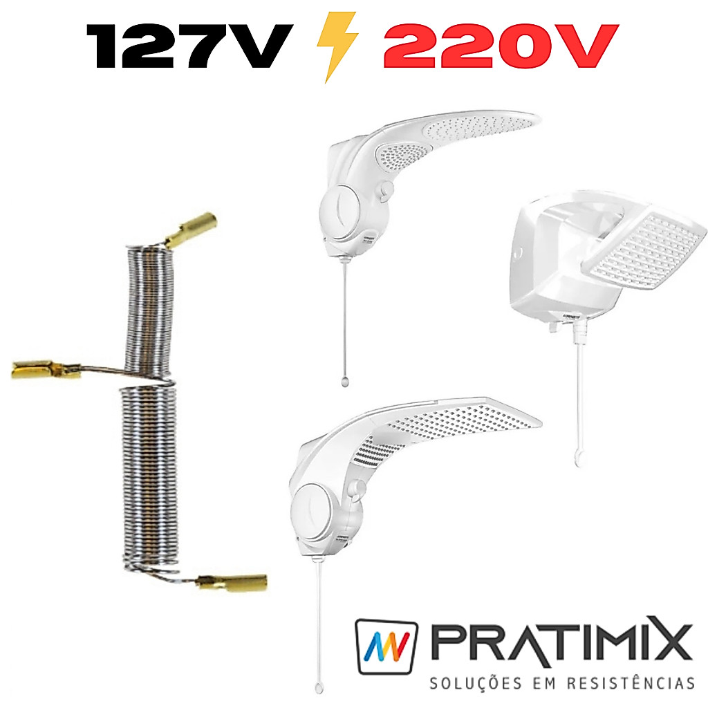 Resistência Duo Shower Quadra Futura Turbo Multitemperatura Lorenzetti 5500w 127 6800w 7500w 220