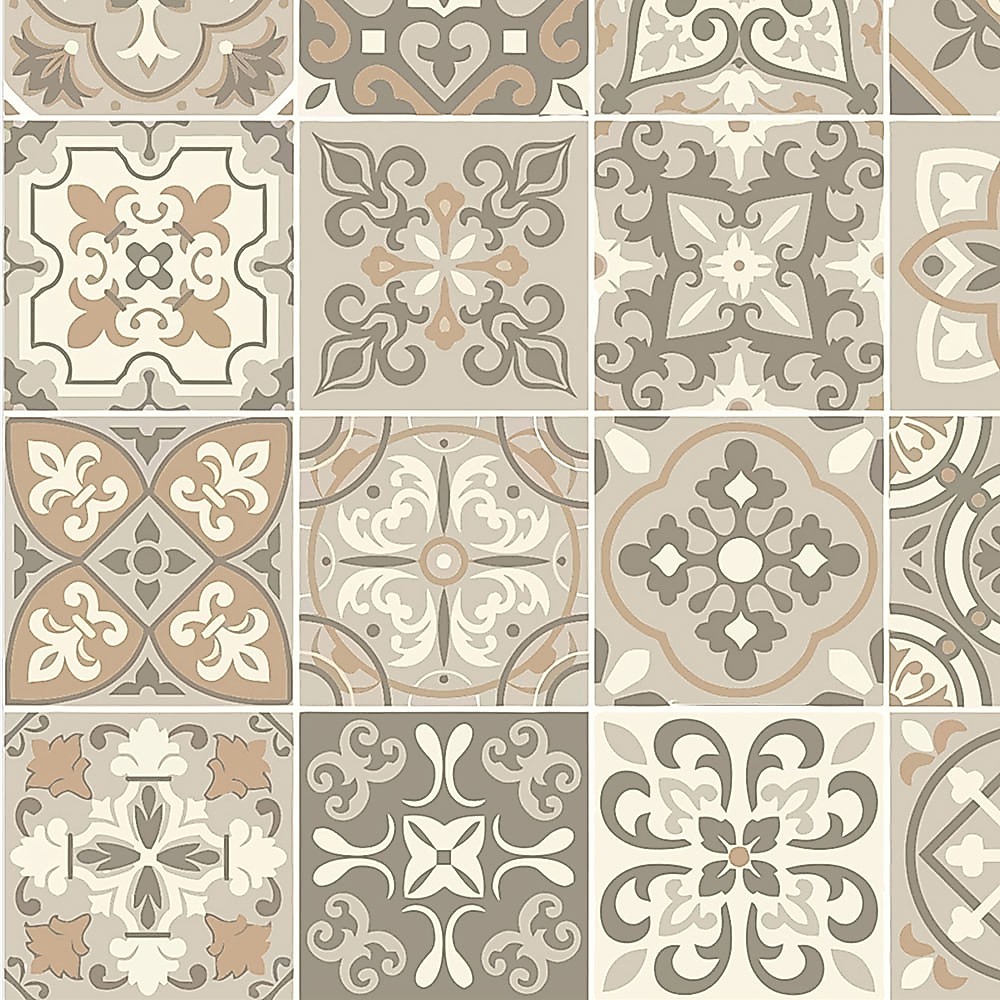 Adesivo Azulejos em tons de bege e marrom para Cozinha 1 mt