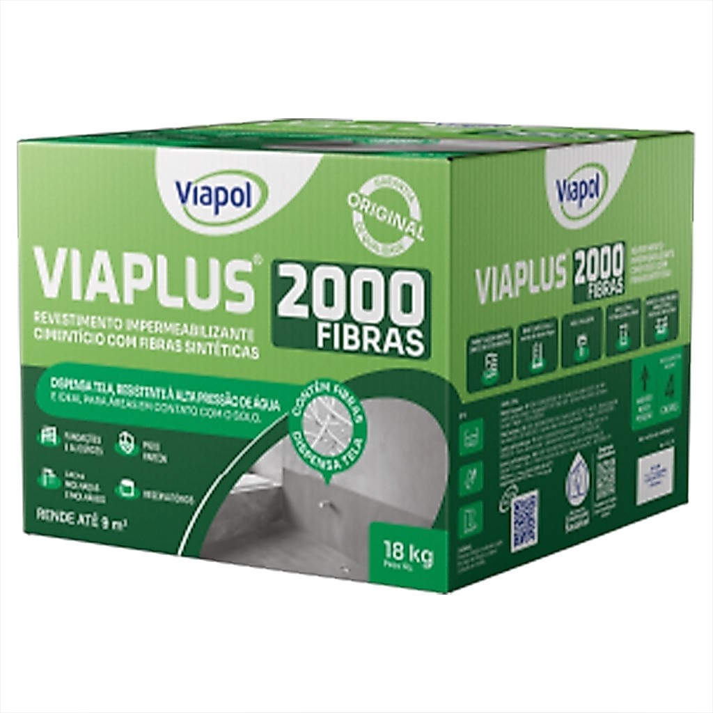 Argamassa Impermeabilizante Flexível Viaplus 2000 (Caixa 18 Kg) - VIAPOL