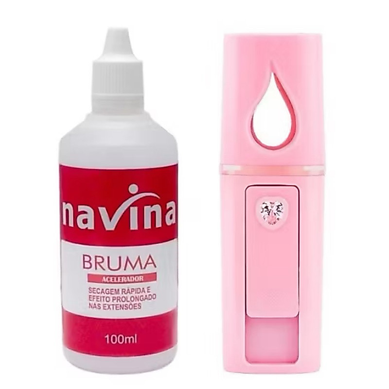 Kit NanoVaporizador Mister + Bruma Navina Alongamento de Cilios Lash