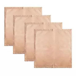 4 Guardanapos Lyor Momentos 40cm x 40cm Creme Algodão - Lyor