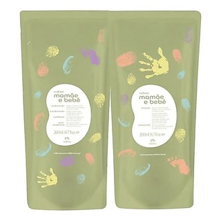 Natura Mamãe e Bebe kit Refil Shampoo + Condicionador 200ml