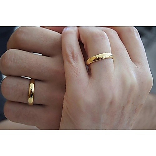 Par de Aliança Moeda Antiga + Gravação | Aliança Tradicional 4mm Noivado Casamento — imagem 2 de 2