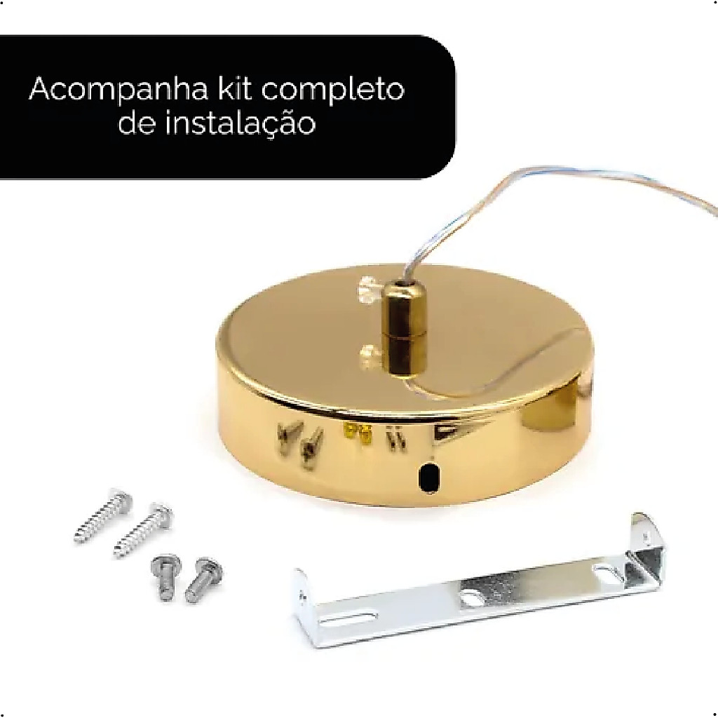 Luminária Pendente Aurola Led Anel Redondo Dourado de Luxo 3 Tons de Luz Bivolt · foto 2