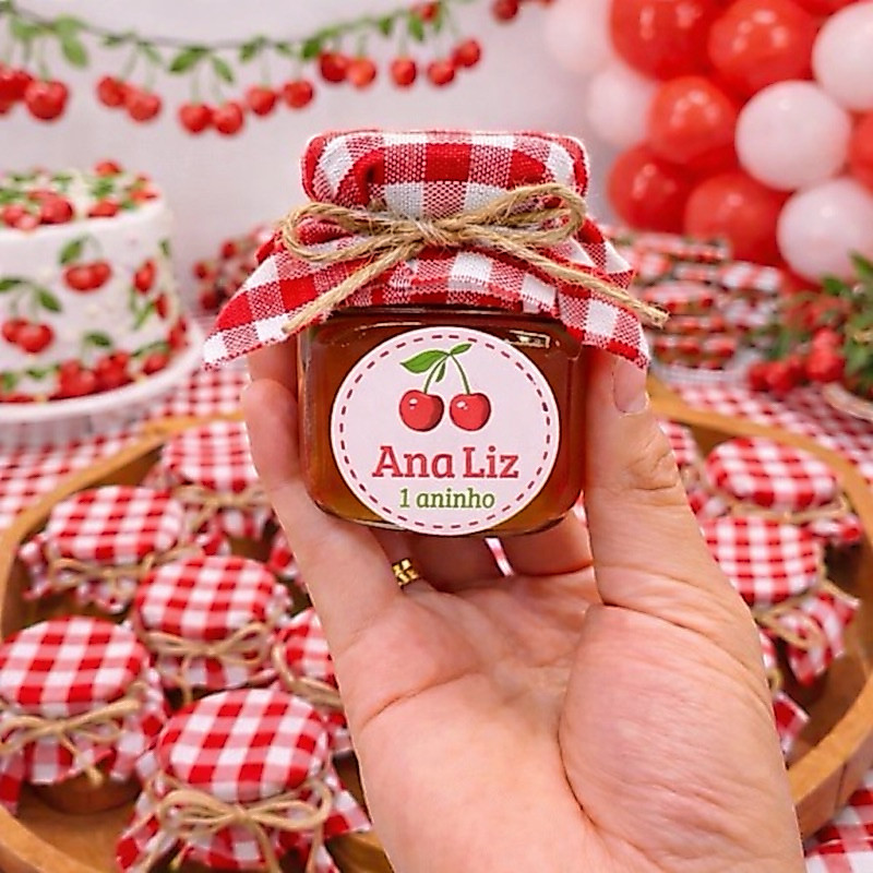 ENVIO RÁPIDO Etiqueta personalizada Cerejinha / adesivos personalizado / Decoração festa/ lembrancinhas