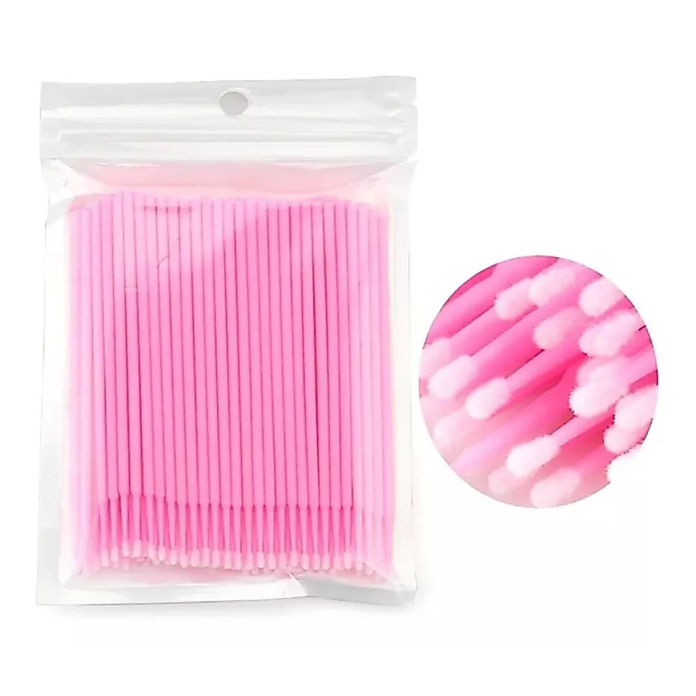 Kit 100 Escovinhas + 100 Microbrush + 100 Aplicador de batom alongamento cilios — imagem 2 de 2