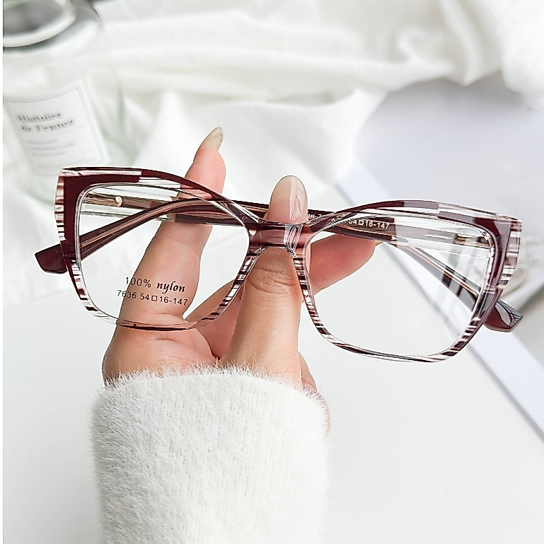 Armação Para Óculos De Grau Feminino NYLON Estilo Classico Alta Qualidade Combinação De Cores 7636 — imagem 2 de 2
