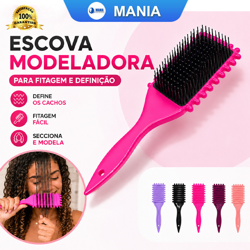 Escova Onda Finalizadora Beauty Flash Definição de Cachos e Finalização para Cabelo Cacheado Crespo MANIA