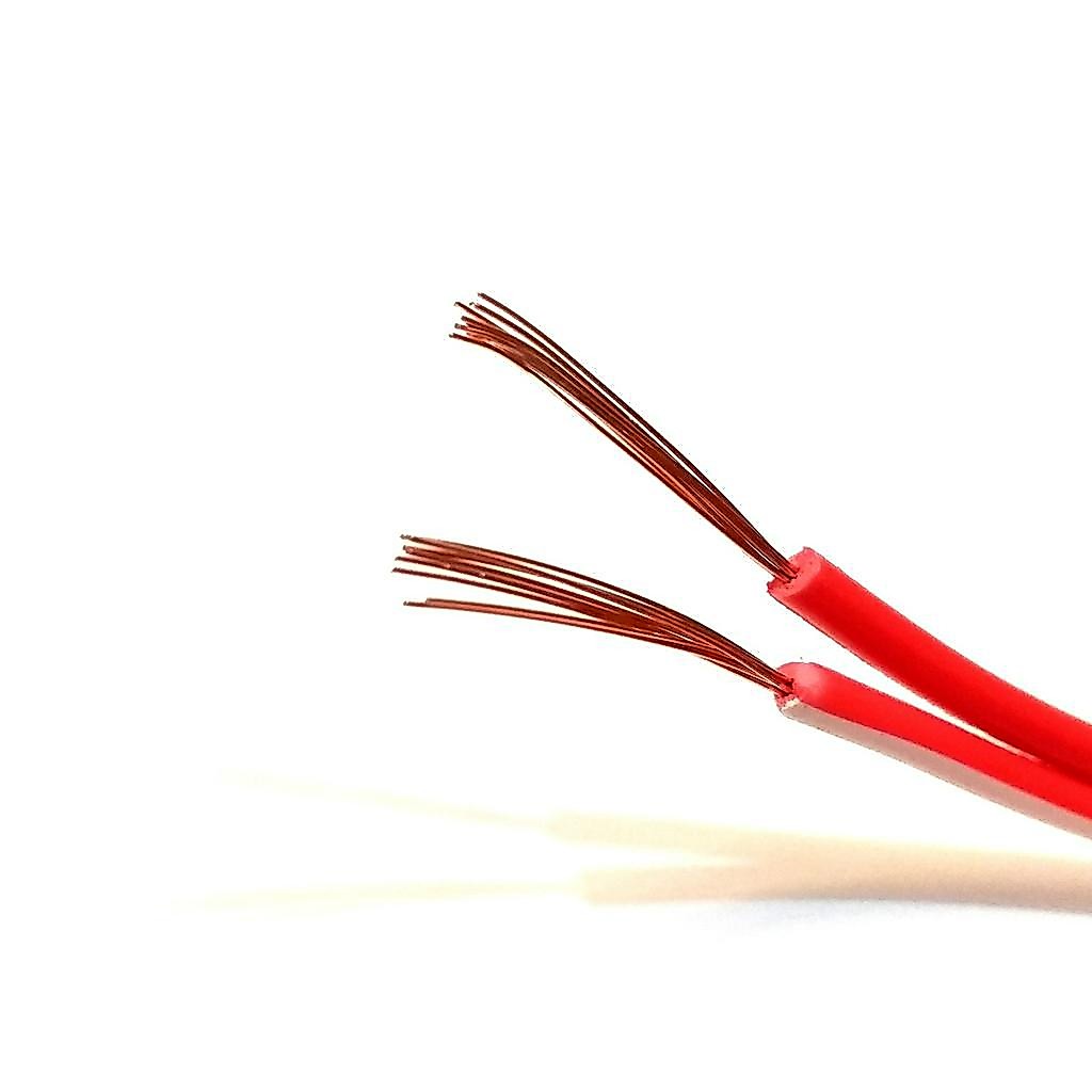Fio Paralelo 2X1,00mm 2X16 Emborachado Vermelho Alto Falante 5 Metros Bicolor Para Som Automotivo Automove