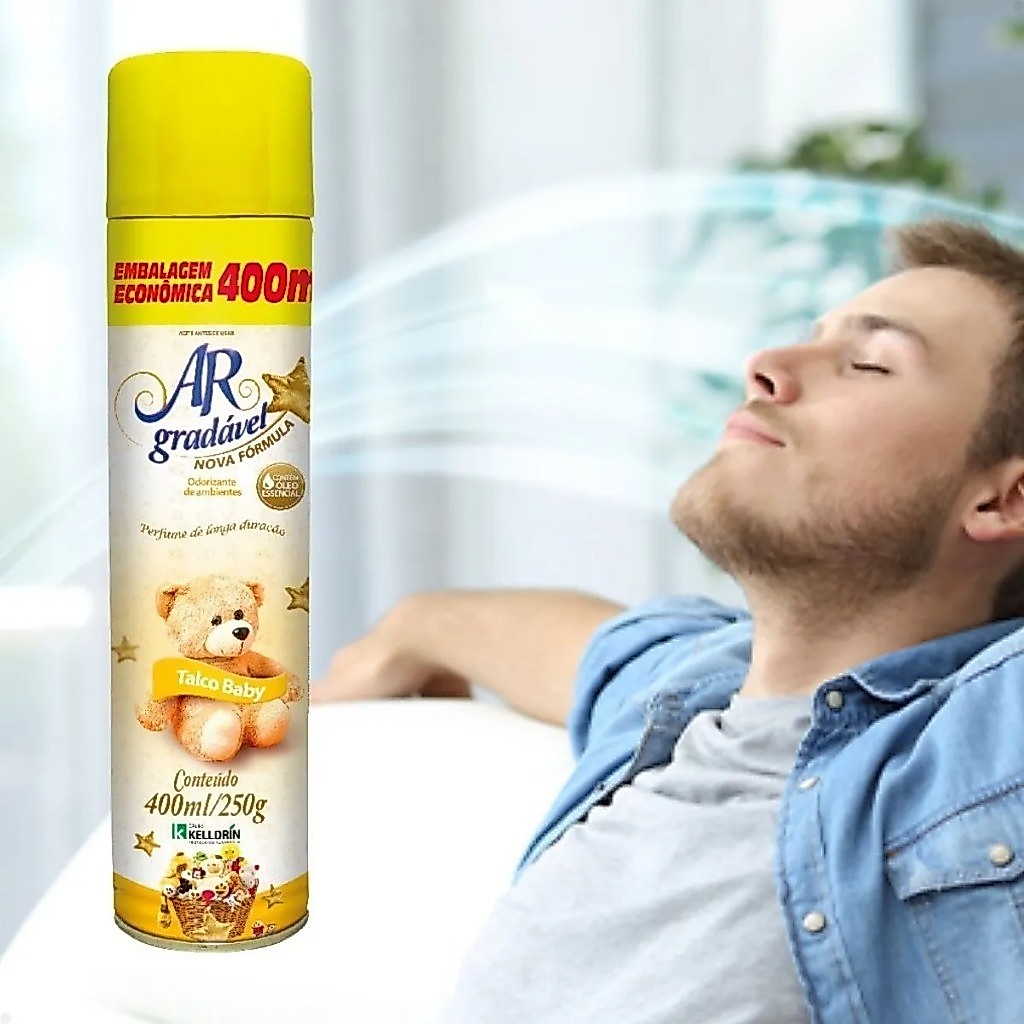 Aromatizador de Ambientes Bom Ar 400ml – Spray Perfumado Ar Gradável | Eliminador de Odores, Perfuma e Refresca