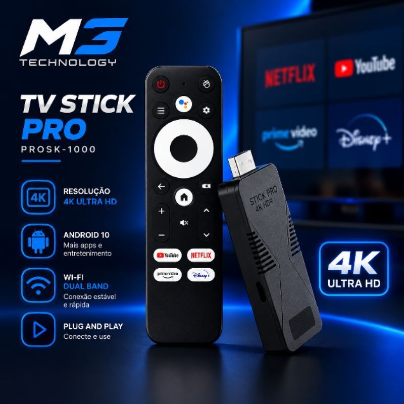 TV Stick Portátil Leve Sua Smart TV Para Qualquer Lugar