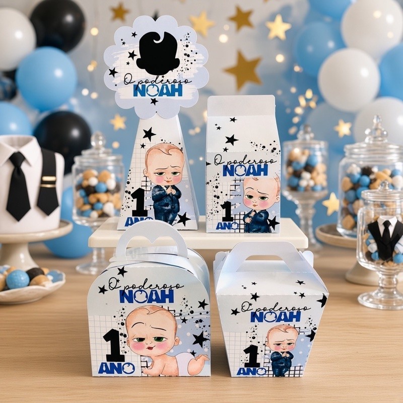 KIT FESTA LEMBRANCINHAS CAIXINHAS PERSONALIZADAS PODEROSO CHEFINHO (PEGUE E MONTE)