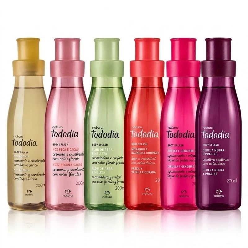 Body Splash Natura Todo Dia Ameixa Cereja Morango Noz Pecã Pêra 200ml