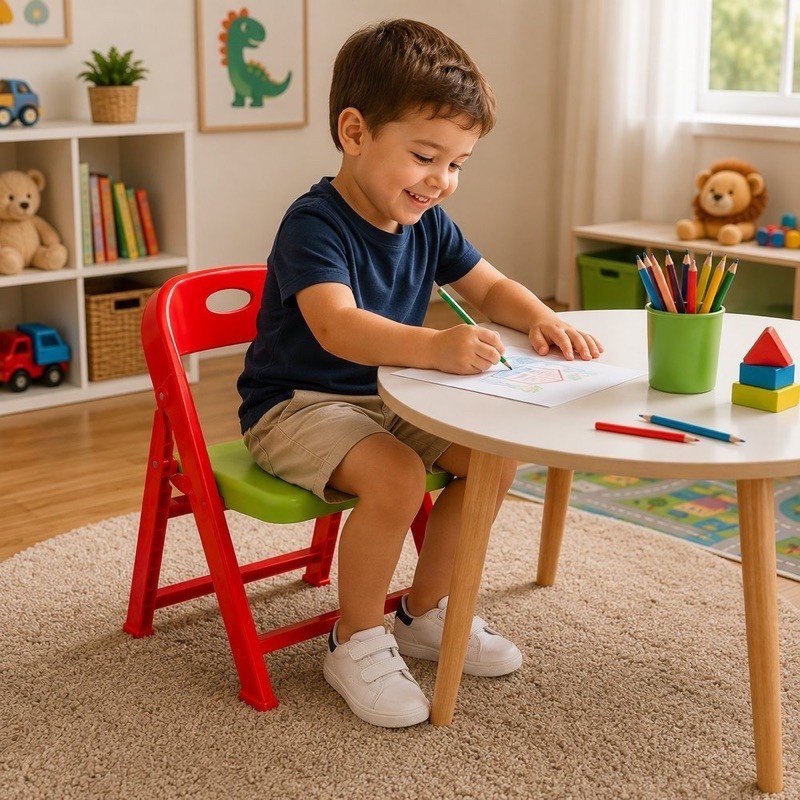 Cadeirinha Infantil Dobrável - Vermelha