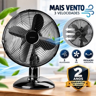 Ventilador Mesa Spirit Retrô 40 Centímetros  Chumbo  127