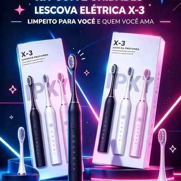 Escova De Dentes Elétrica Sônica X3 Recarregável