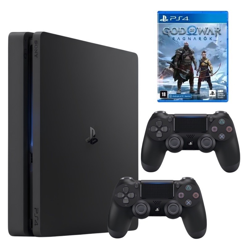 PlayStation 4 Slim 1 Tera Ou 500GB Seminovo + 1 ou 2 Controles + 1 Jogo mídia física