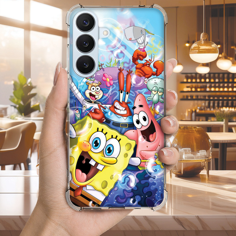 Capa Capinha GALAXY A20 A16 A15 A14 A13 A12 Anti-impacto Personalizada geek BOB esponja (3461)