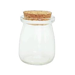 Potinho de Vidro Tampa de Rolha - 100ml - 01 unidade - Rizzo Embalagens