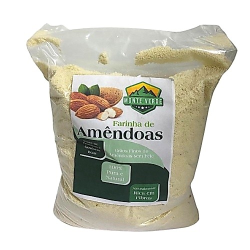 Farinha de Amêndoas Monte Verde 1kg  Low Carb  Pura 100% Natural Frete Gratis