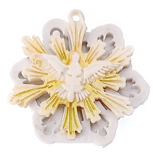 Molde De Silicone Pomba Espírito Santo 6,5 cm Pasta Americana Confeitaria Resina