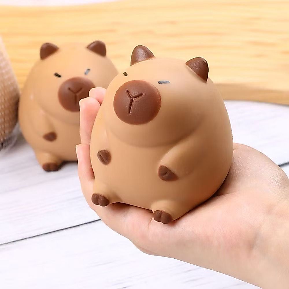 Brinquedo Capivara Fofo Antiestresse - Squishy Macio e Elástico, Puxa e Estica: Ideal para Alívio do Estresse