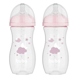 KIT C/ 2 MAMADEIRAS EASY FLOW NUVEM ROSA 330ML