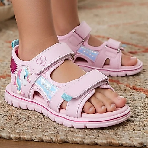 Sandália Infantil Ortopasso Cinderela Menina Unicórnio Fofo Moda Colorida Confortável Macia Leve