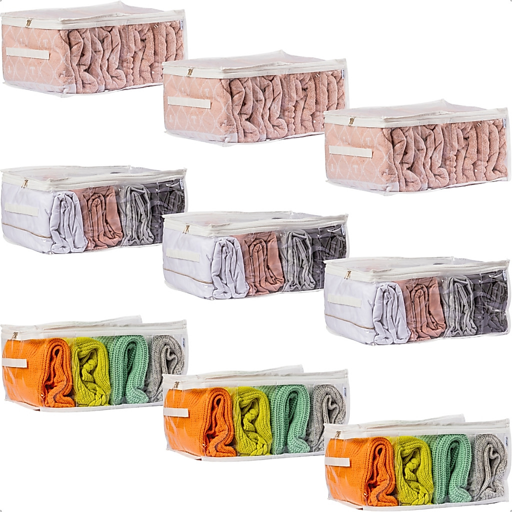 Kit 9 Colmeias Organizadora Plus GG Fechada Toalha Blusa Lençol Cama Mesa e Banho