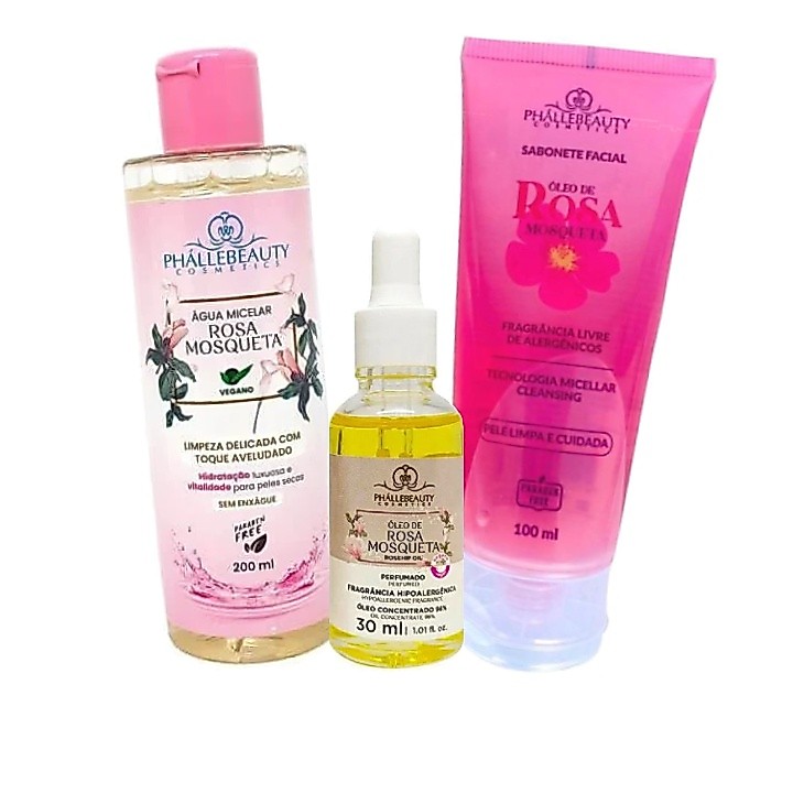 Kit Facial Rosa Mosqueta 3 Itens PhálleBeauty