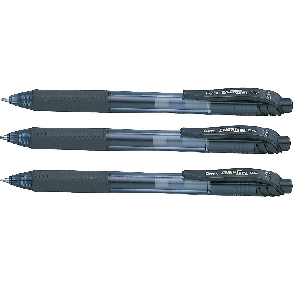 Kit Pentel Retrátil Energel Bl107 Preta X 3 Unidades