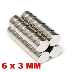 Ima De Neodímio Dico 6mm X 3mm 25 Peças 6x3 Mm 6 X 3 Mm - GP
