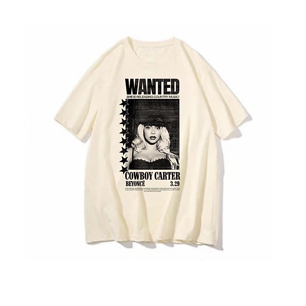 Camiseta Wanted Beyonce Cowboy Carter Cantora Bey once blusa feminina masculina novo album lançamento camisa artista