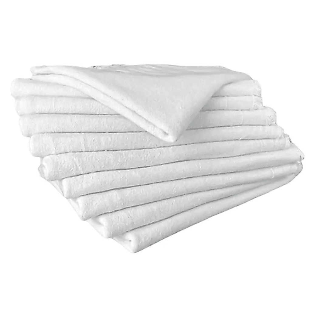 Kits Pano de Prato Branco Liso 100% Algodão Com Bainha