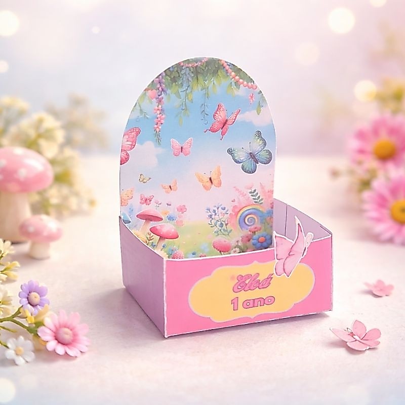 Caixa Porta Mini Donuts Personalizadas 5CM TEMA JARDIM ENCANTADO ENVIO RÁPIDO-docinho-festa-aniversario